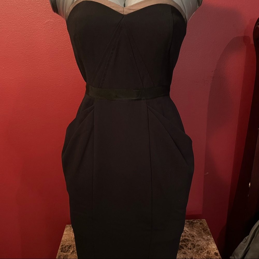 BCBGMAXAZRIA 0 Black Daphine Bustier Bodice Dress